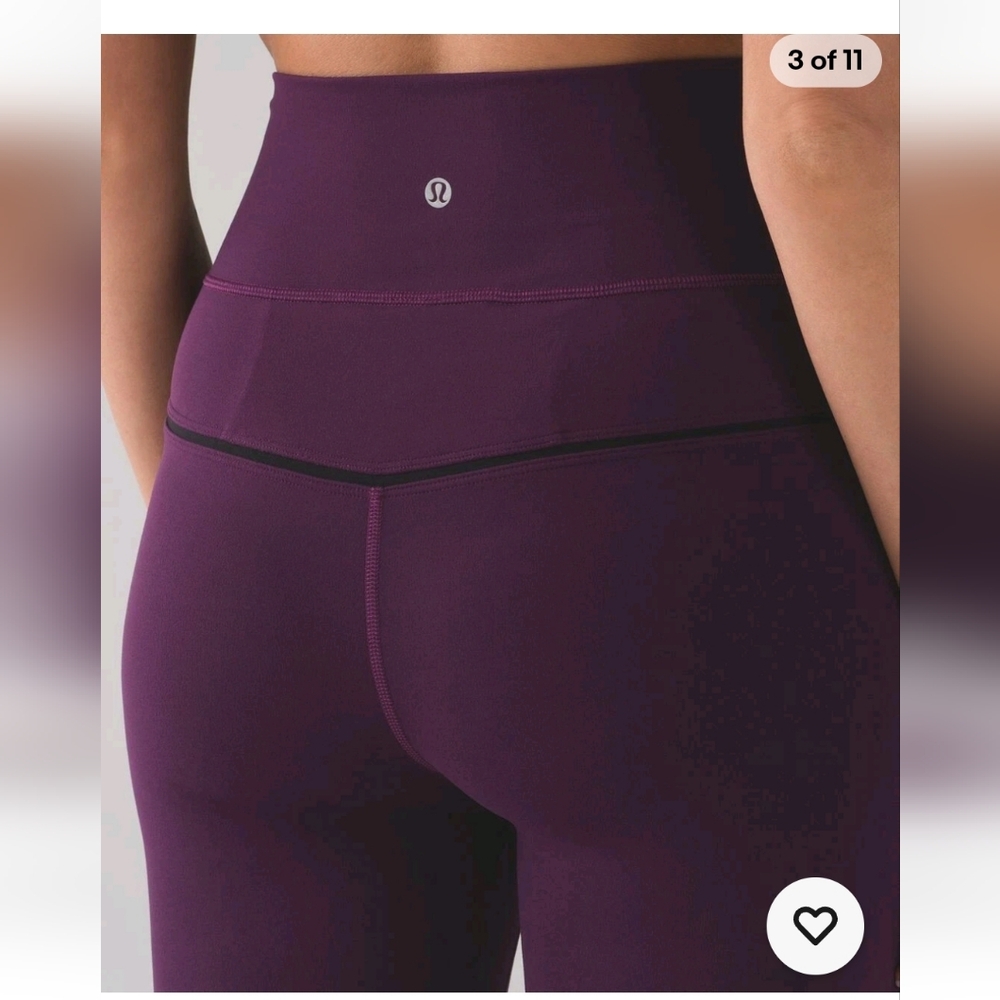 Lululemon Simply Bare Tight Darkest Magenta Sz 4 Nulu High Rise Yoga Full Length - Picture 2 of 6